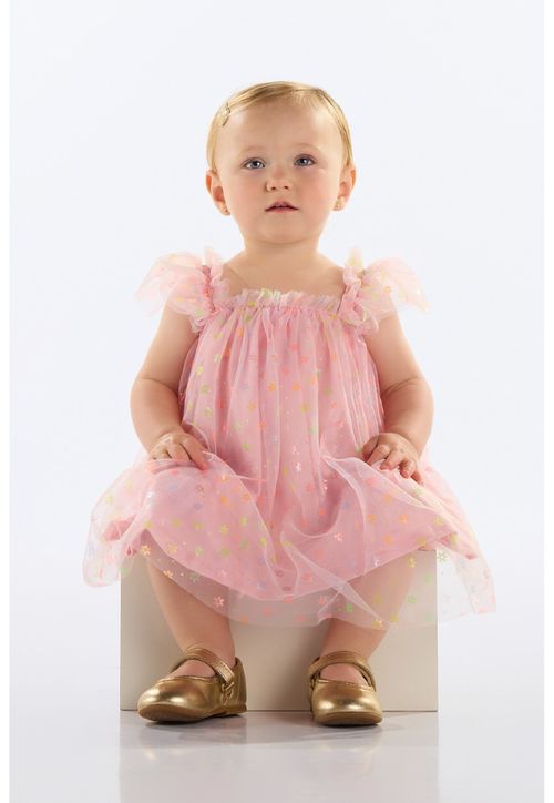 Vestido com Tule para Bebê Menina Quimby