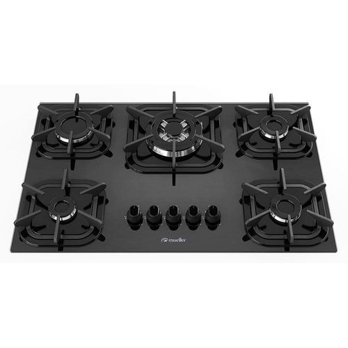 Cooktop 5 Bocas A Gás Mueller G4 Tripla Chama Preto Bivolt