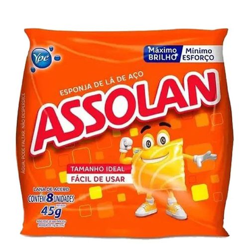 Esponja de Aço Assolan 45g 8 Unidades