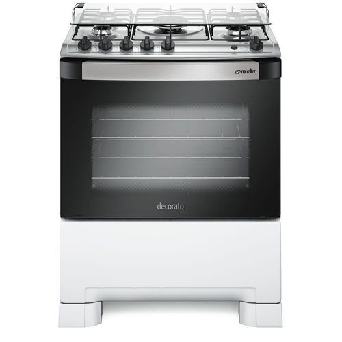Fogão Mueller 5 Bocas Decorato Branco Com Tripla Chama Branco Bivolt
