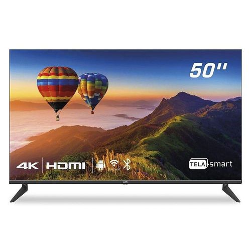 Smart TV Led 50" HQ 4K 3 HDMI 2 Usb Wi-Fi Android 11 Preto Bivolt