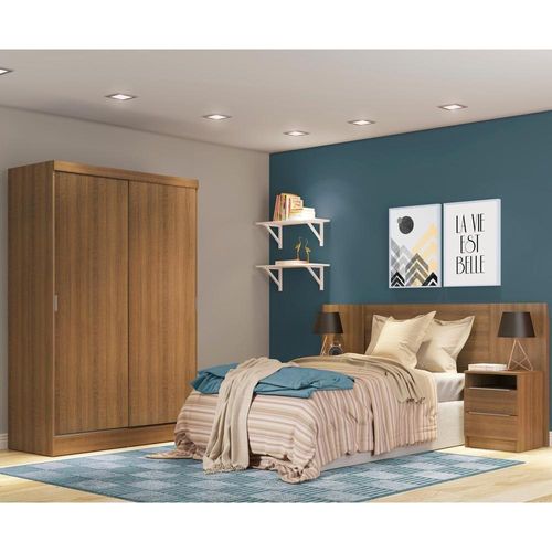 Quarto Completo Guarda Roupa 2 Criados Mudos Madesa Rustic