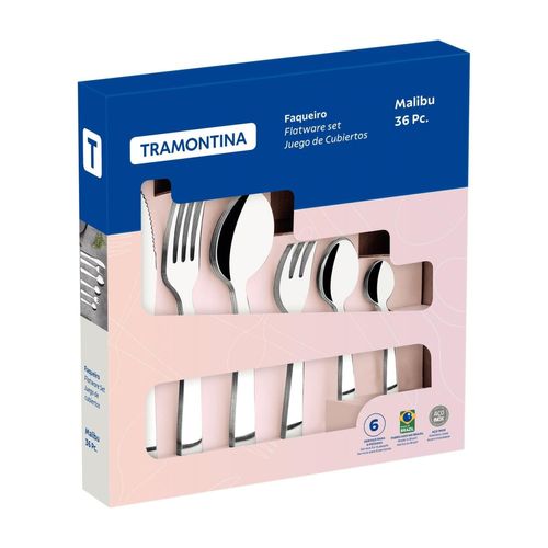 Faqueiro Tramontina Malibu 36 peças em Aço Inox