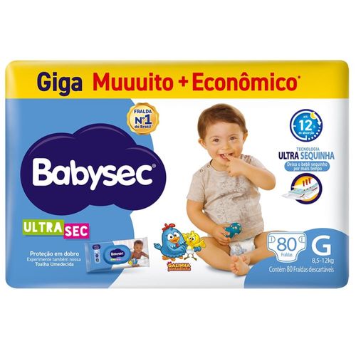 Fralda Babysec Ultrasec Giga G 80 Unidades