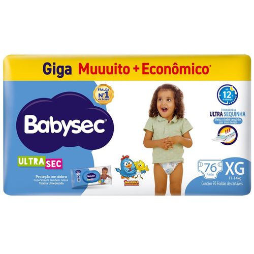 Fralda Babysec Ultrasec Giga XG 76 Unidades