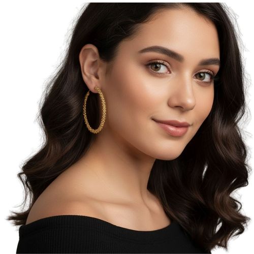 Brinco Argola Grande Festa Luxo Festa Cravejada de Strass