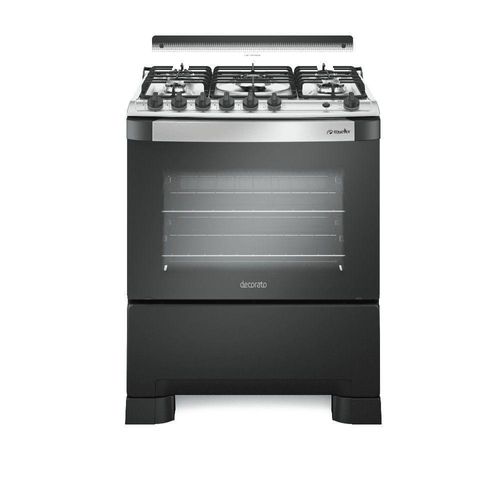 Fogão 5 Bocas Mueller Decorato Gourmet G3 Tripla Chama Preto Fosco Bivolt