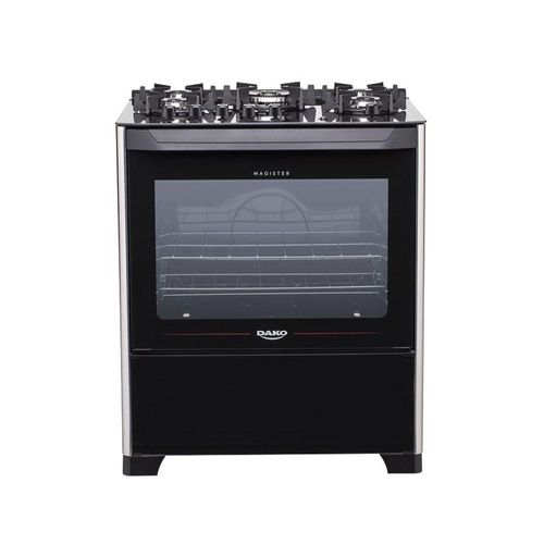 Fogão 5 Bocas Dako Magister Com Mesa De Vidro E Acendimento Automático Preto Bivolt
