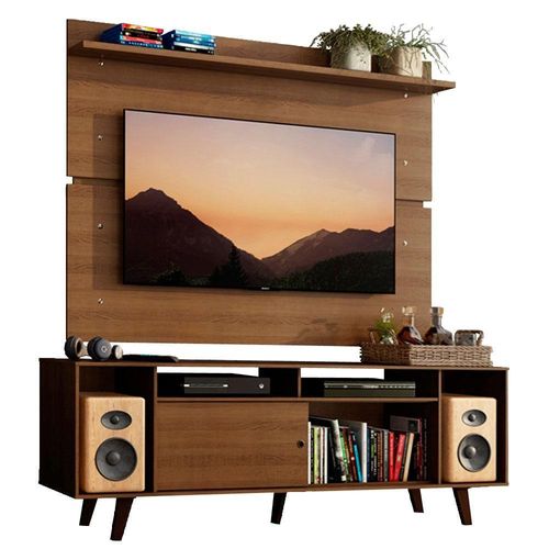 Rack Madesa Cancun com Pés e Painel para Até 65'' Rustic