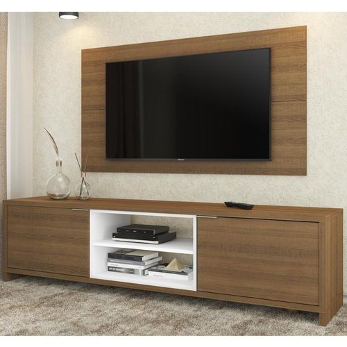 Rack Metz e Painel para TV Sala de Estar Rustic Madesa