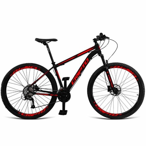 Bicicleta Aro 29 Cripto 24v Shimano Fr. Hidraulico-trava-k7 - Preto-vermelho - 21" Preto-vermelho