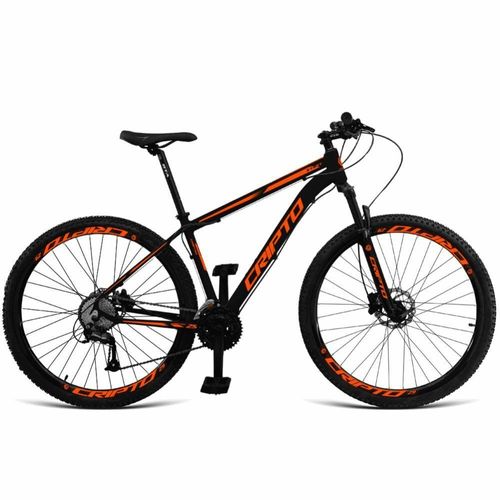 Bicicleta Aro 29 Cripto 24 Marchas Freios Disco E Suspensão - Preto-laranja - 21" Preto-laranja