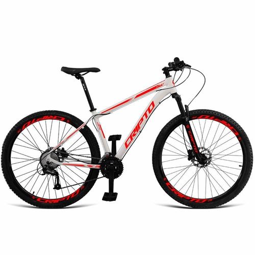 Bicicleta Aro 29 Cripto 27v Alivio Freio Hidraulico Trava K7 - Branco-vermelho - 19" Branco-vermelho