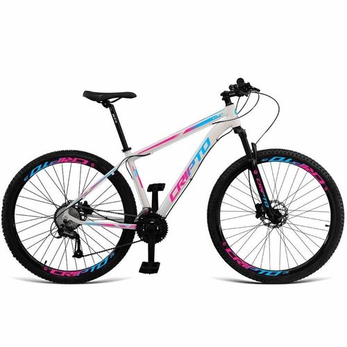 Bicicleta Aro 29 27v Alivio Freio Hidrá Branco-azul/Rosa