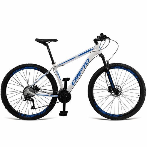 Bicicleta Aro 29 Cripto 27v Freio Hidráulico K7 Branco/Azul