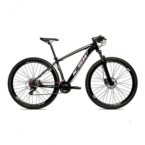 Bicicleta Aro 29 Ksw 27v Alivio, Freio Hidraulico, Trava E K7 - Preto-prata - 19 Preto-prata