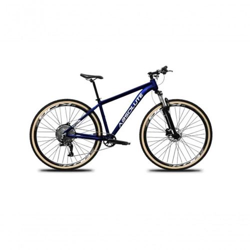 Bicicleta Aro 29 Absolute Nero 5 12v Garfo Trava No Guidão Freios Hidráulicos Com Pneu Faixa Azul Tam 19