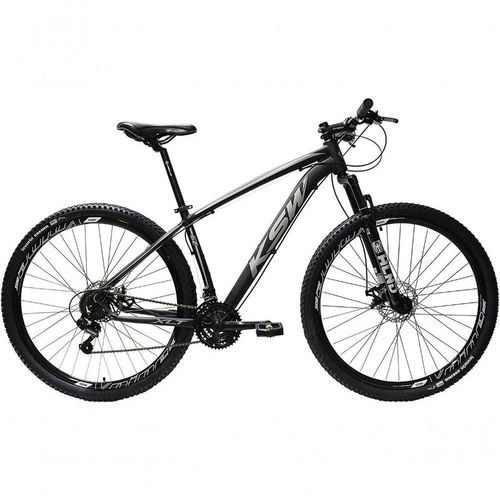 Bicicleta Aro 29 Ksw 24v Acera, Freio A Disco, Trava E K7 - Preto-prata - 21" Preto-prata