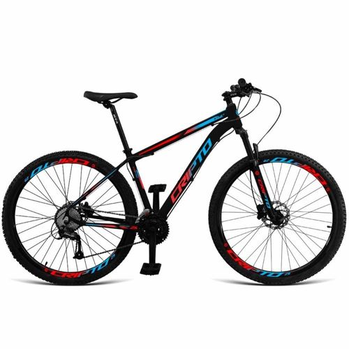Bicicleta Aro 29 24v Fr. Hidraulico-trava-k7 - Preto-azul E Vermelho - 15" Preto-azul E Vermelho
