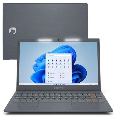 Notebook Positivo Vision C14 Intel Celeron Windows 11 Home 4gb 128gb Emmc 14” Hd Lumina Bar – Cinza