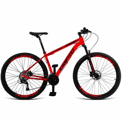 Bicicleta Aro 29 Cripto 27v Shimano Fr. Hidraulico Trava-k7 - Vermelho-preto - 21" Vermelho-preto