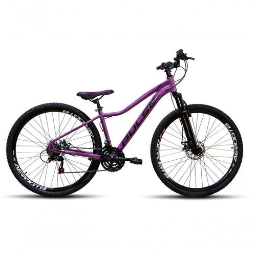Bicicleta Aro 29 Pulse Câmbios Importados 21v Freio Disco Lilas Brilho.