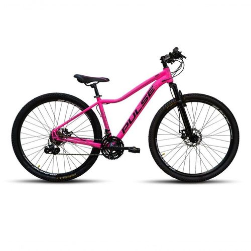 Bicicleta 29 Pulse Feminino 21v Cambios Importados Rosa Preto.