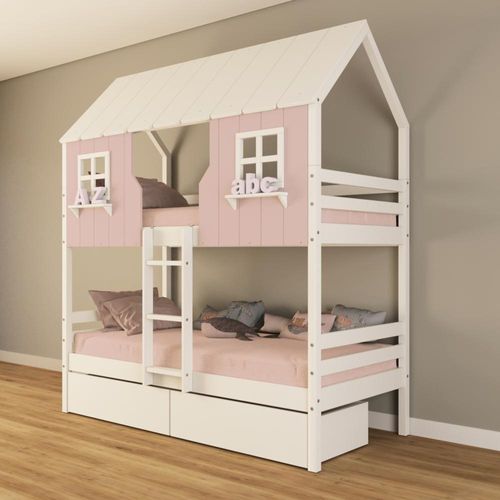 Beliche Casinha Encantada Com 02 Gavetas Madeira Maciça