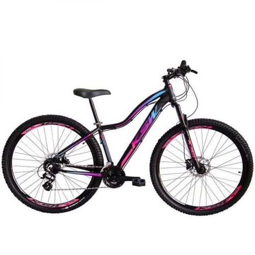 Bicicleta Aro 29 Ksw Xlt 24 Marchas Shimano Disco Preto Rosa