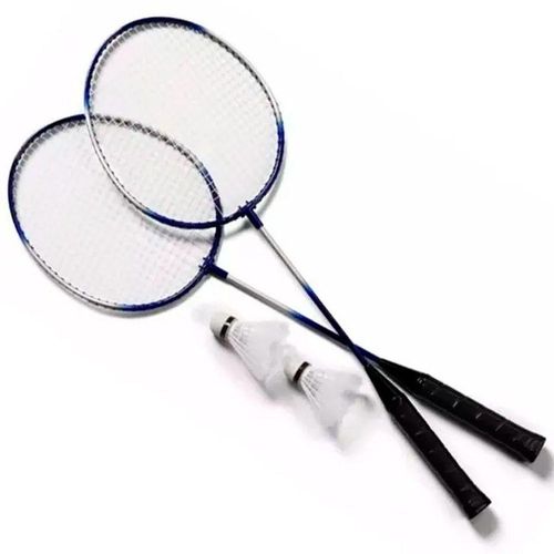 Kit 2 Raquetes Badminton Petecas E Bolsa