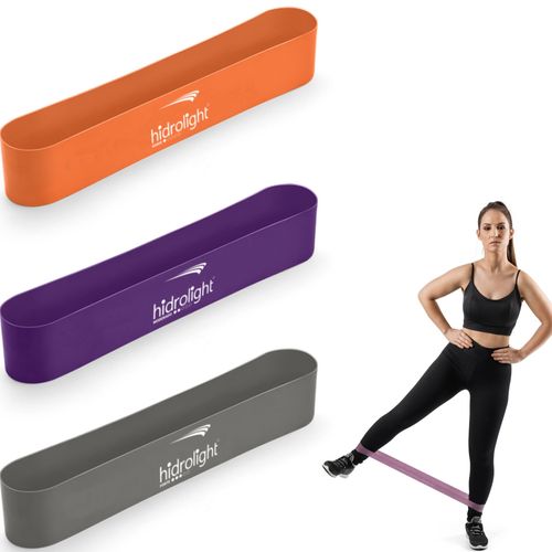 Kit C/3 Mini Band para Exercícios Fitness Yoga Pilates