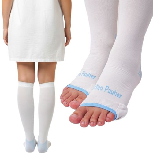 Meias Compressão 3/4 Anti-embolismo Anti-trombo Poliamida Lycra Média 28-34cm