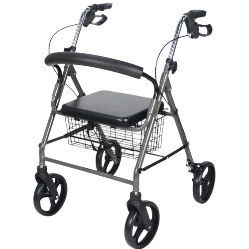 Andador 4 Rodas Dobravel até 135kg com Freio Cesto Assento Hidrolight