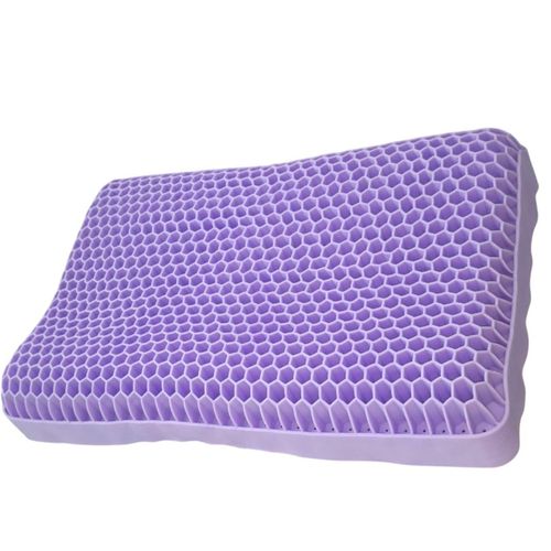 Travesseiro Hipoalergênico 3d Gel Elastico Macio com Capa Roxo