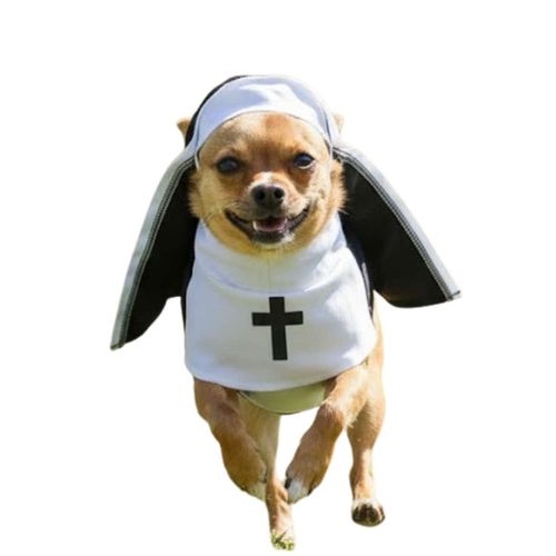 Fantasia Freira para Pets Divertida para Gatos e Cães Festa