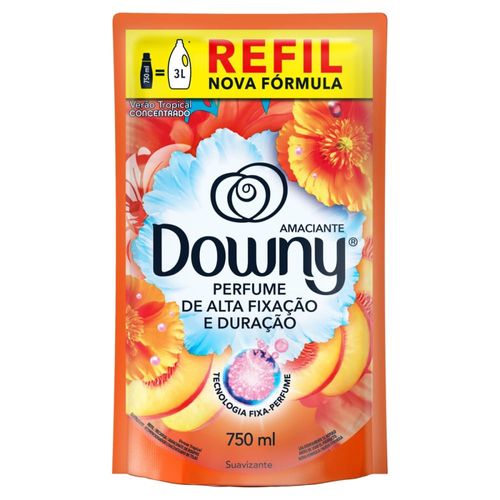 Amaciante Downy Concentrado Verão Tropical Refil 750ml