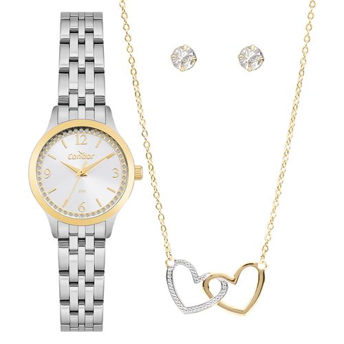 Kit Relógio Condor Feminino Dia A Dia Bicolor - CO2035NXB/K4K