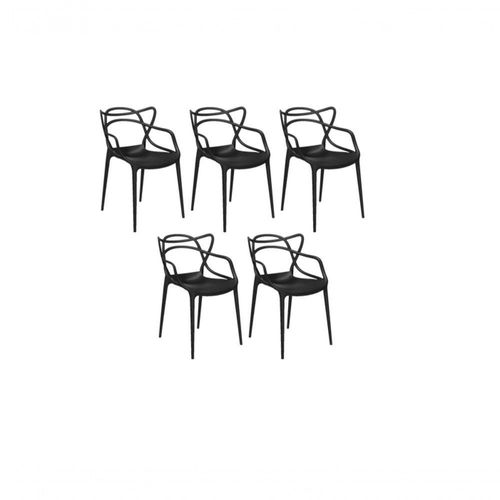 Kit C/ 5 Cadeiras Allegra Preta