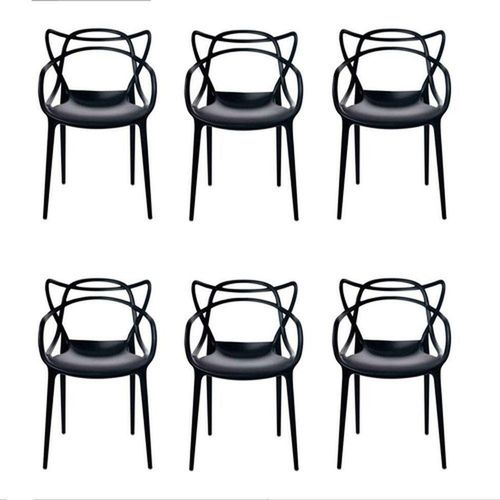 Kit 6 Cadeiras Allegra Jantar Cozinha Escrivaninha Preta !!