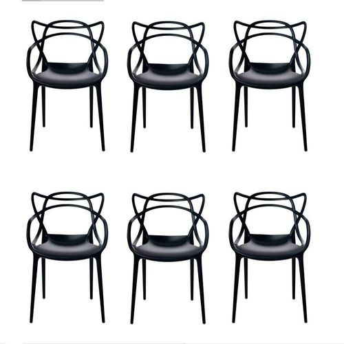 Cadeira Moderna Para Mesa De Jantar Master Allegra - Kit Com 6