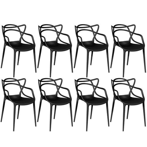 Kit 8 Cadeiras Allegra - Preto