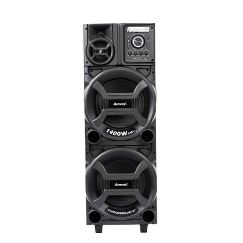 Caixa de Som Amplificada Amvox ACA 1402 Titan Black 1400W RMS Bluetooth LED Preta Bivolt