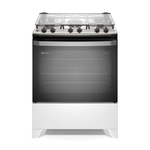 Fogão Electrolux 5 bocas Efficient FE5IB com Mesa Inox, PerfectCook, VaporBake e Acendimento Automático Bivolt – Branco