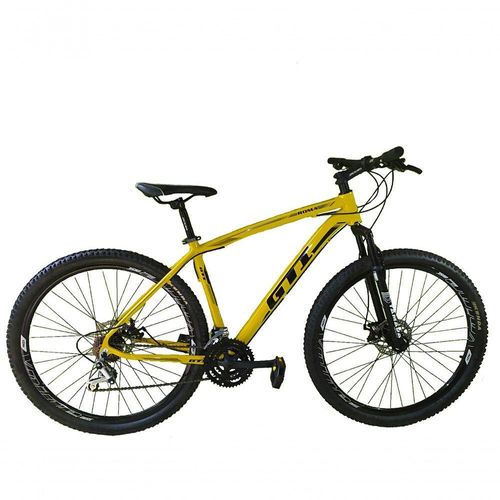 Bicicleta Aro 29 Gti Roma Alumínio 27v Freio Disco Mecânico Garfo Suspensão - Amarelo Tam.15