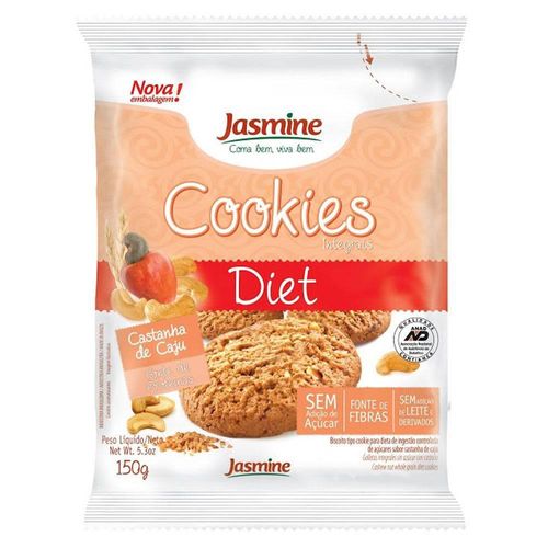 Biscoito Diet Cookies Jasmine Castanha Cajú 150g
