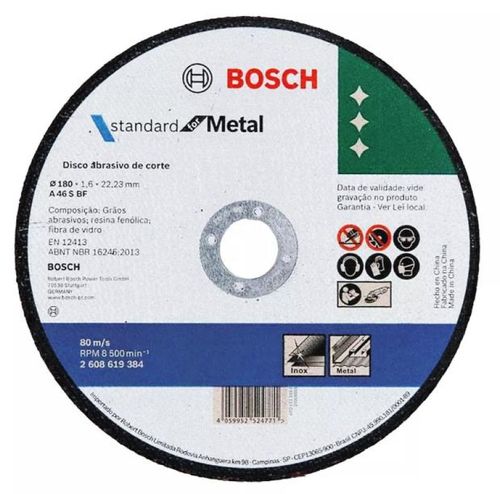 Disco Corte Inox Std180x16mm Bosch