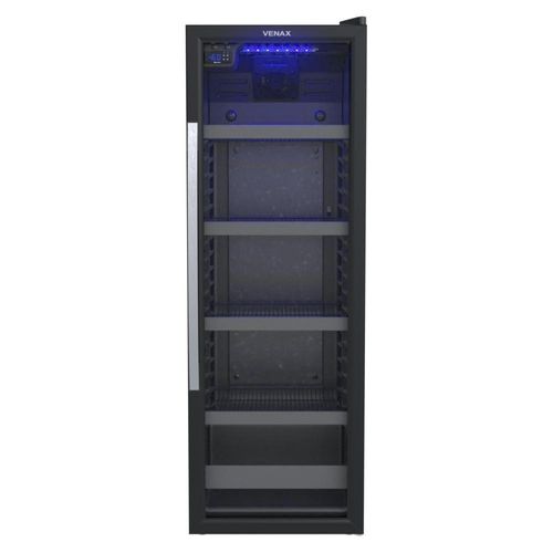 Visa Cooler Expositor Cervejeiro Porta Vidro 200L Blue Light Expvqbl 200 Venax Preto Fosco 127V