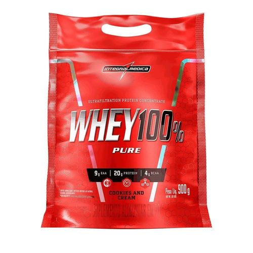 Proteína Concentrada Integralmedicawhey 100% Pure Cookies And Cream 900g Pouch Cookies And Cream