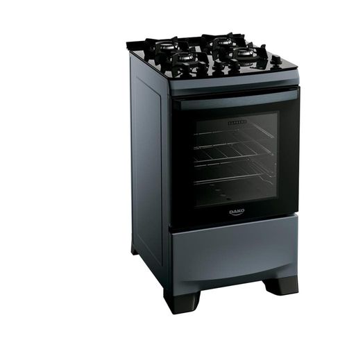 Fogão 4 Bocas Dako Supreme Timer Glass com Mesa de Vidro e Painel Touch Titanium – Bivolt