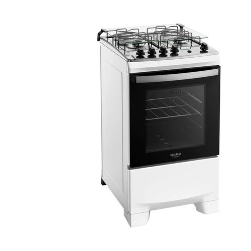 Fogão 4 Bocas Dako Supreme com Mesa em Inox e Acendimento Automático Branco – Bivolt